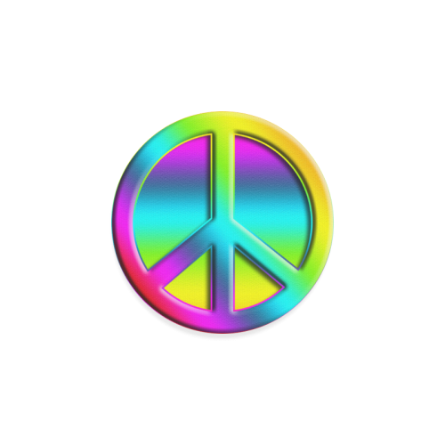 Colorful Peace Pattern Round Coaster
