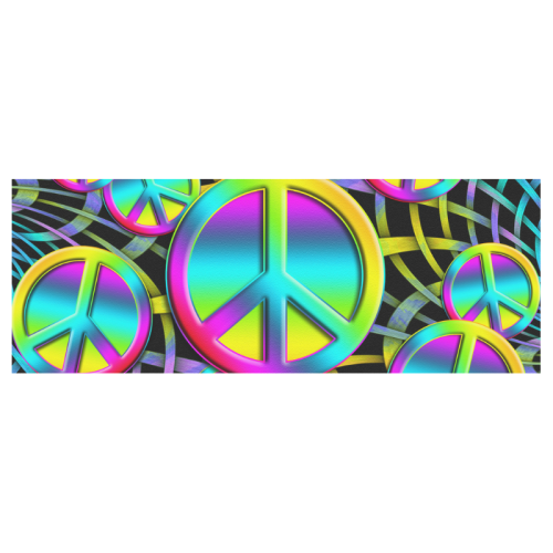 Colorful Peace Pattern Travel Mug (Silver) (14 Oz)