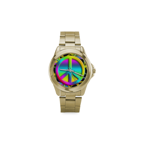 Colorful Peace Pattern Custom Gilt Watch(Model 101)