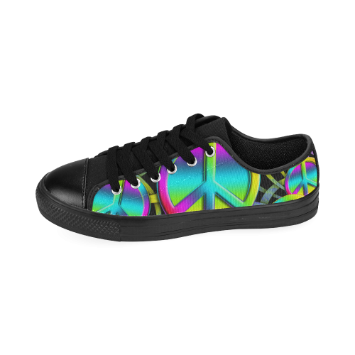 Colorful Peace Pattern Men's Classic Canvas Shoes (Model 018)