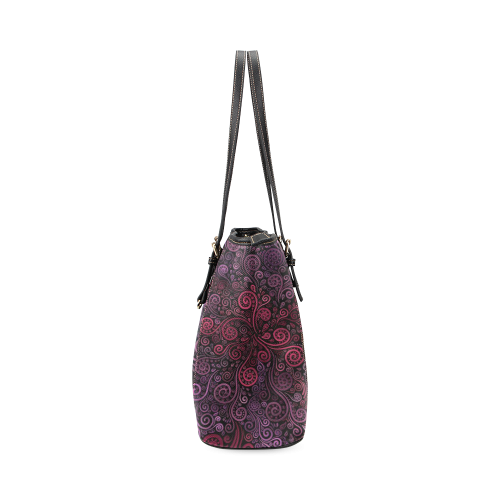 Psychedelic 3D Rose Leather Tote Bag/Small (Model 1640)