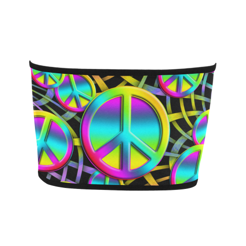 Colorful Peace Pattern Bandeau Top