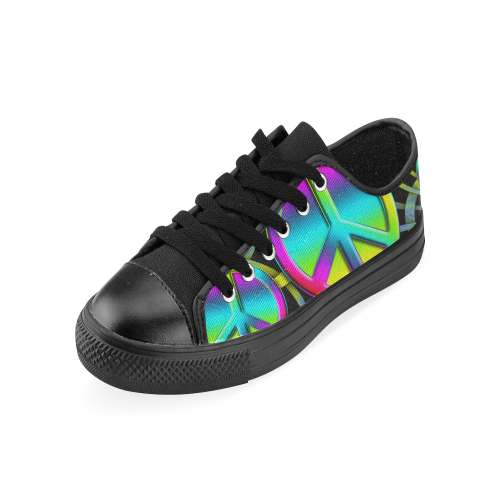 Colorful Peace Pattern Men's Classic Canvas Shoes (Model 018)