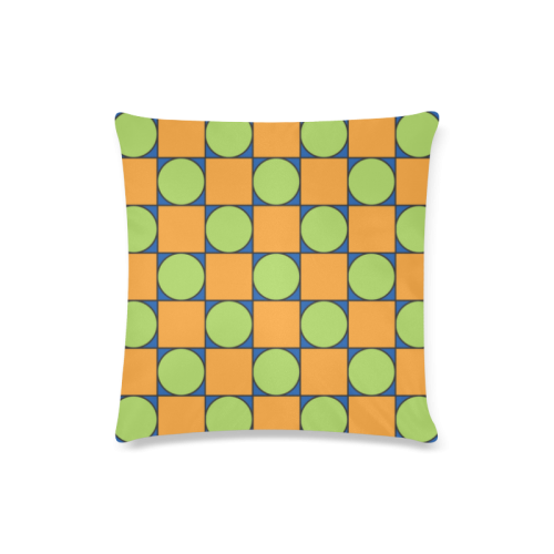 Green and Orange Geometric Pattern Custom Zippered Pillow Case 16"x16"(Twin Sides)