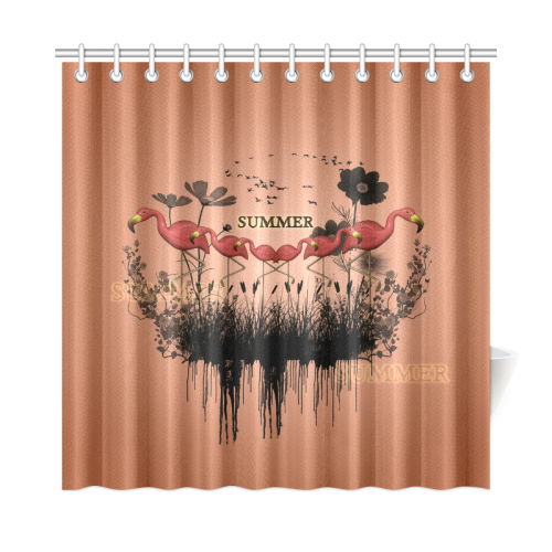 Summer design with flamingo Shower Curtain 72"x72"