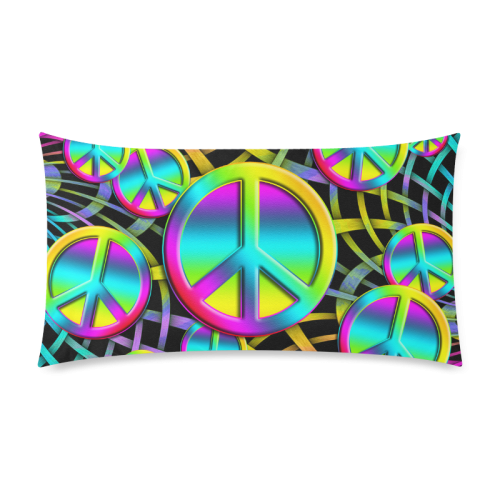 Colorful Peace Pattern Rectangle Pillow Case 20"x36"(Twin Sides)