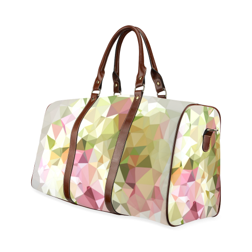 Low Poly Pastel Flowers Waterproof Travel Bag/Large (Model 1639)