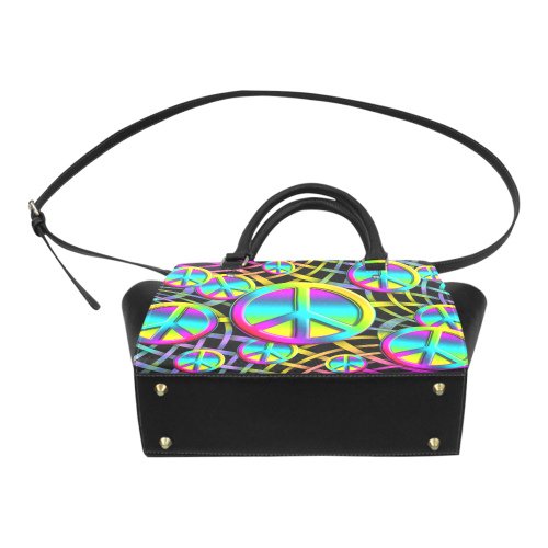 Colorful Peace Pattern Classic Shoulder Handbag (Model 1653)