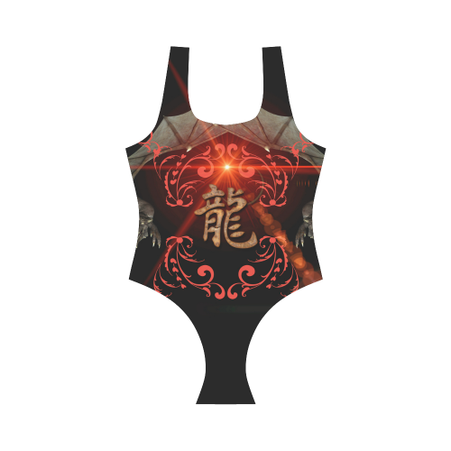 Hieroglyph, the dragon Vest One Piece Swimsuit (Model S04)