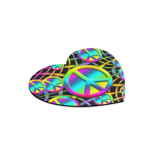 Colorful Peace Pattern Heart-shaped Mousepad