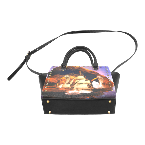 Fantasy seascape Rivet Shoulder Handbag (Model 1645)