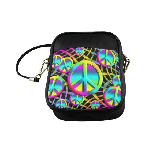 Colorful Peace Pattern Sling Bag (Model 1627)