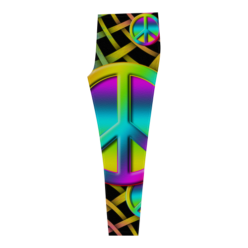 Colorful Peace Pattern Cassandra Women's Leggings (Model L01)