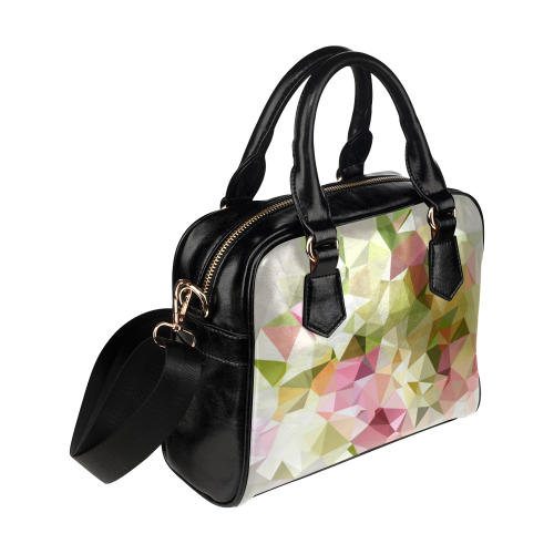 Low Poly Pastel Flowers Shoulder Handbag (Model 1634)