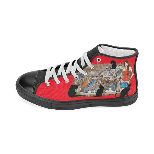 Anton Pieck Carol singers in old Amsterdam Women's Classic High Top Canvas Shoes (Model 017)