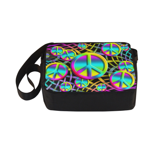 Colorful Peace Pattern Classic Cross-body Nylon Bags (Model 1632)