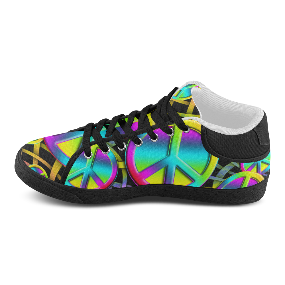 Colorful Peace Pattern Women�s Chukka Canvas Shoes (Model