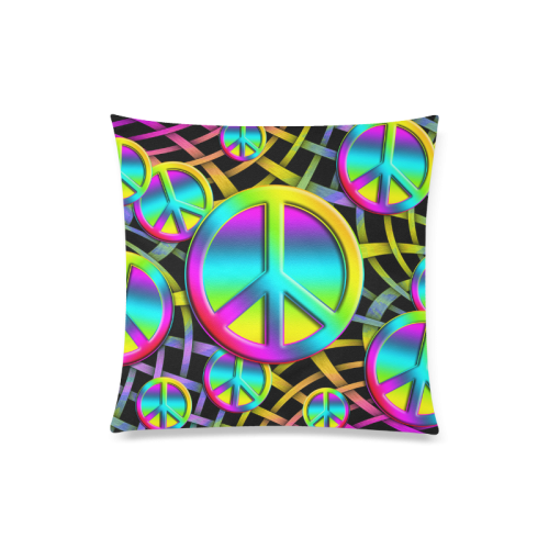 Colorful Peace Pattern Custom Zippered Pillow Case 20"x20"(Twin Sides)