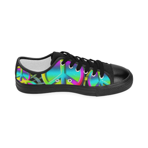 Colorful Peace Pattern Women's Classic Canvas Shoes (Model 018)