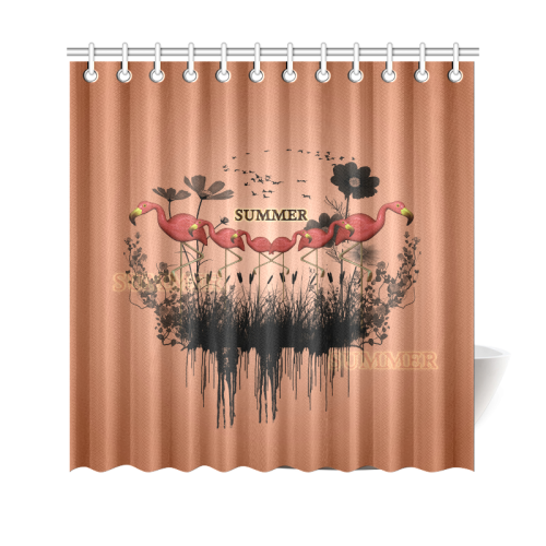 Summer design with flamingo Shower Curtain 69"x70"