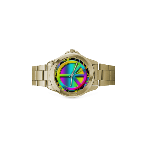 Colorful Peace Pattern Custom Gilt Watch(Model 101)