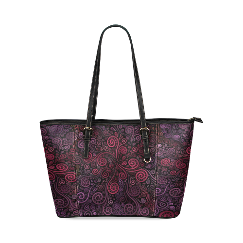Psychedelic 3D Rose Leather Tote Bag/Small (Model 1640)