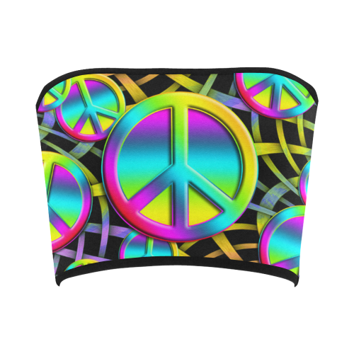 Colorful Peace Pattern Bandeau Top