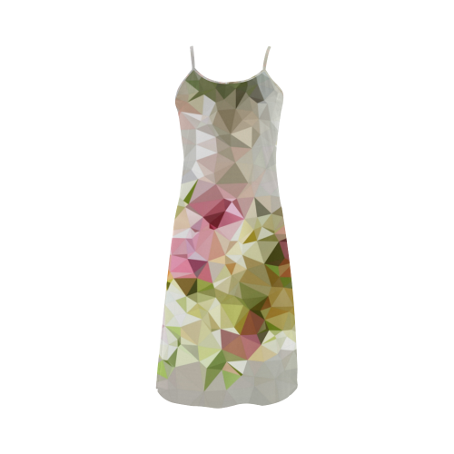 Low Poly Pastel Flower Alcestis Slip Dress (Model D05)