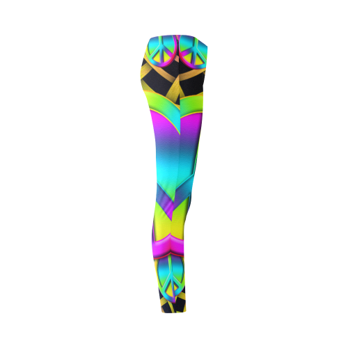 Colorful Peace Pattern Cassandra Women's Leggings (Model L01)