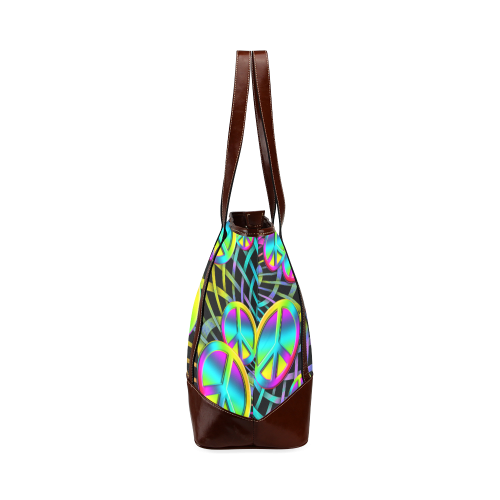 Colorful Peace Pattern Tote Handbag (Model 1642)