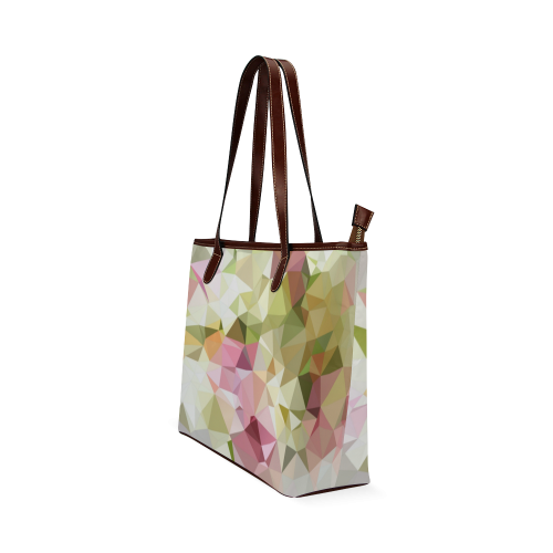 Low Poly Pastel Flowers Shoulder Tote Bag (Model 1646)
