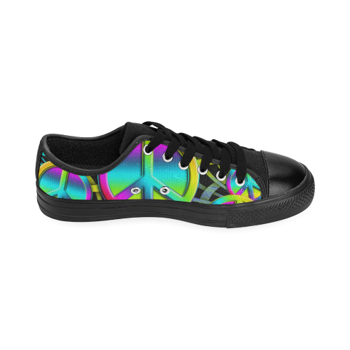 Colorful Peace Pattern Men's Classic Canvas Shoes (Model 018)