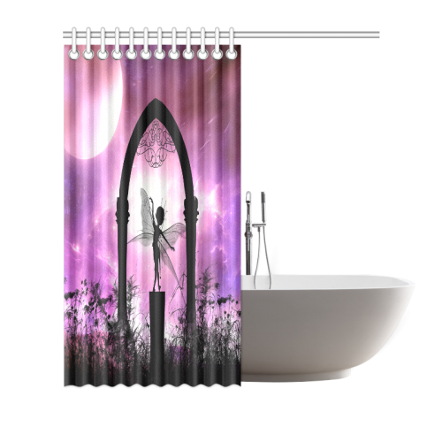 Cute dancing fairy in the night Shower Curtain 72"x72"