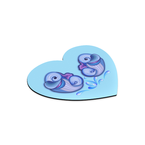 Baby dolphins Heart-shaped Mousepad