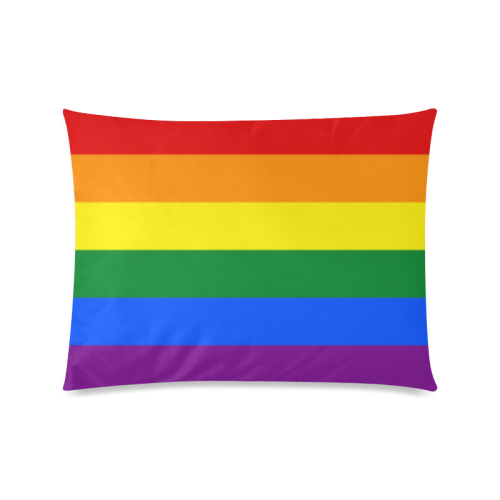 Gay Pride Rainbow Flag Stripes Custom Zippered Pillow Case 20"x26"(Twin Sides)
