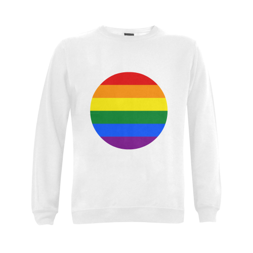 Gay Pride Rainbow Flag Stripes Gildan Crewneck Sweatshirt(NEW) (Model H01)