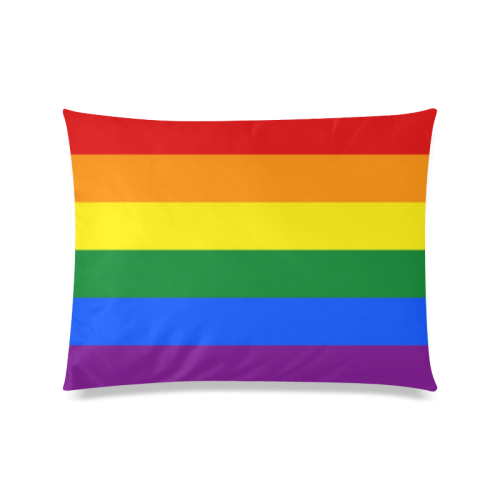 Gay Pride Rainbow Flag Stripes Custom Zippered Pillow Case 20"x26"(Twin Sides)