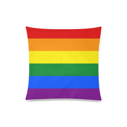 Gay Pride Rainbow Flag Stripes Custom Zippered Pillow Case 20"x20"(Twin Sides)