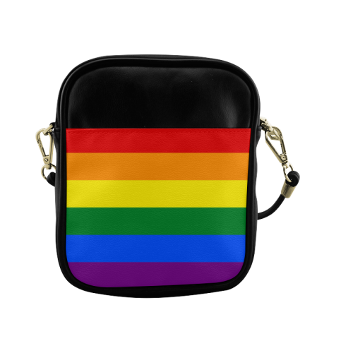 Gay Pride Rainbow Stripes Deluxe Printing Small Purse Portable Receiving Bag 