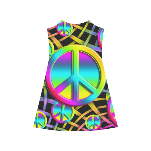 Colorful Peace Pattern Alcestis Slip Dress (Model D05)