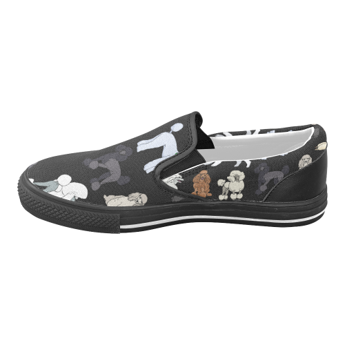 poodlesblack Women's Unusual Slip-on Canvas Shoes (Model 019)