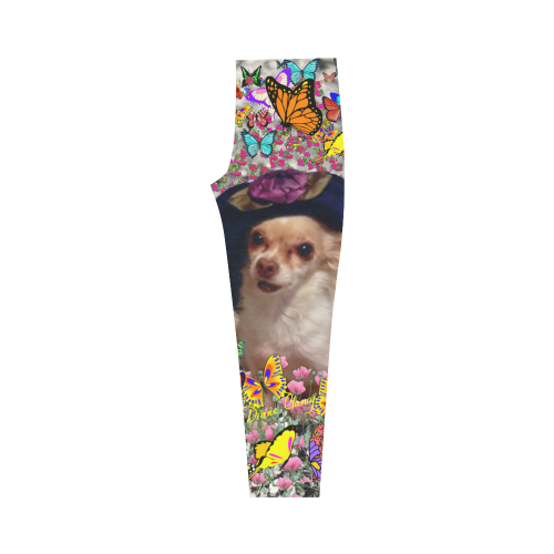 Chi Chi in Yellow Butterflies, Chihuahua Puppy Dog Capri Legging (Model L02)