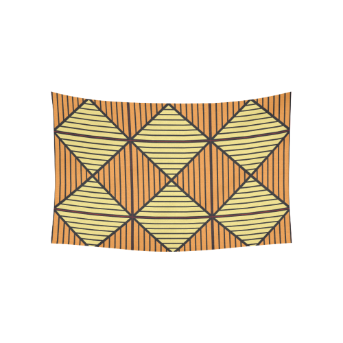 Geometric Triangle Pattern Cotton Linen Wall Tapestry 60"x 40"