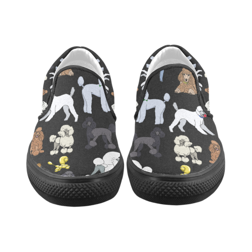 poodlesblack Women's Unusual Slip-on Canvas Shoes (Model 019)