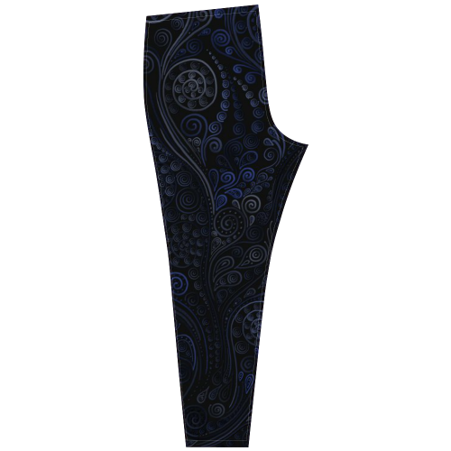 Ornamental blue on gray Cassandra Women's Leggings (Model L01)