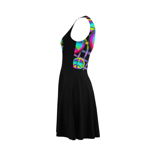 Neon Colorful Peace Pattern Atalanta Sundress (Model D04)