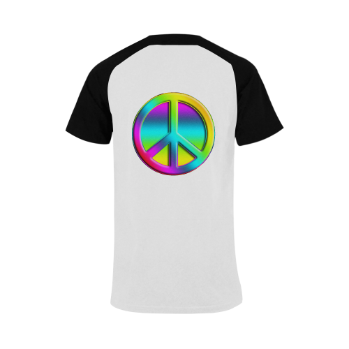 Neon Colorful Peace Pattern Men's Raglan T-shirt Big Size (USA Size) (Model T11)