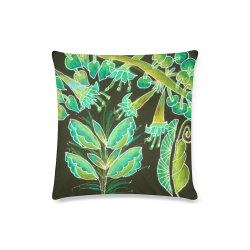 Irish Garden, Lime Green Flowers Dance in Joy Custom Zippered Pillow Case 16"x16"(Twin Sides)