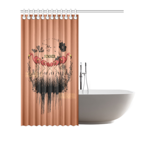 Summer design with flamingo Shower Curtain 66"x72"