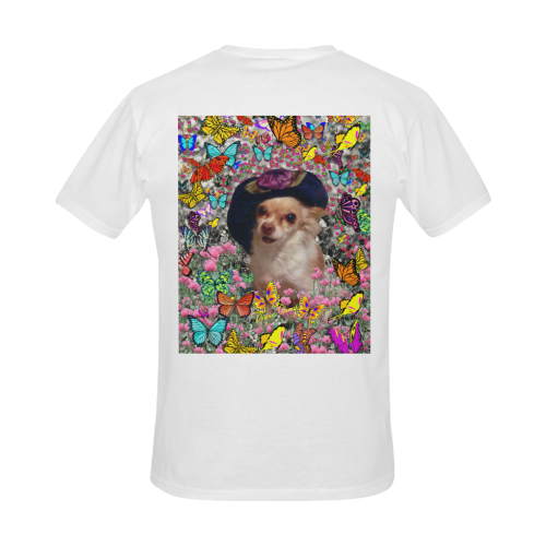 Chi Chi in Yellow Butterflies, Chihuahua Puppy Dog Men's Slim Fit T-shirt (Model T13)